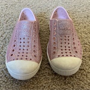 Native Jefferson Pink Bling Glitter Waterproof Shoes